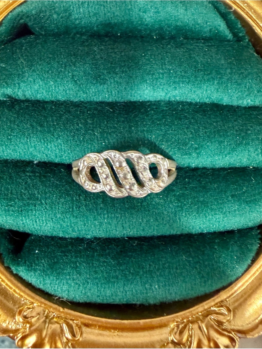 Avon Silver-Tone Wave Motif Earrings with Clear Stones